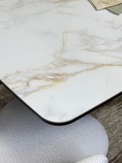 Стол KENNER DF1550 черный/керамика белая глянец