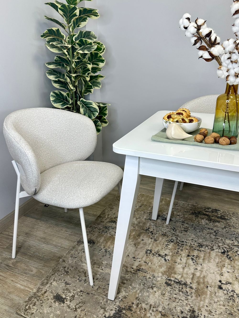 Стол KENNER 900 М белый/стекло белое глянец