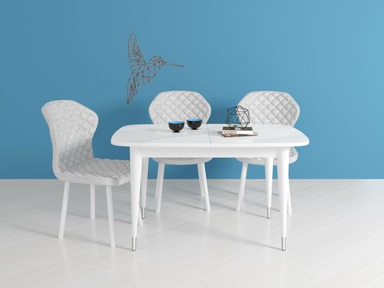 Стол KENNER K1250 белый/стекло белое сатин