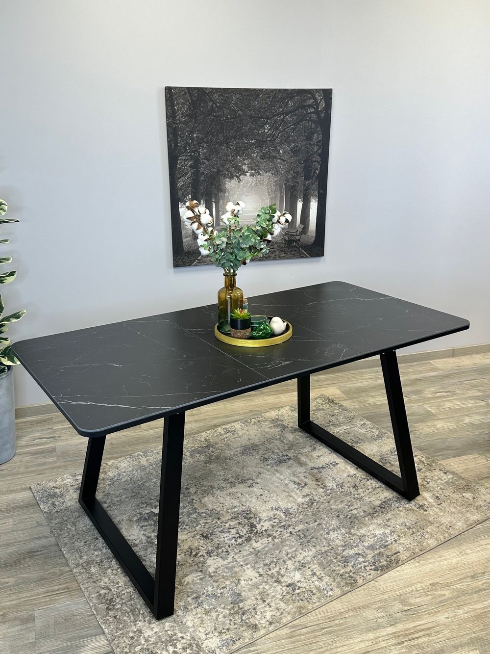 Стол KENNER AZ1200 черный/керамика мрамор черный