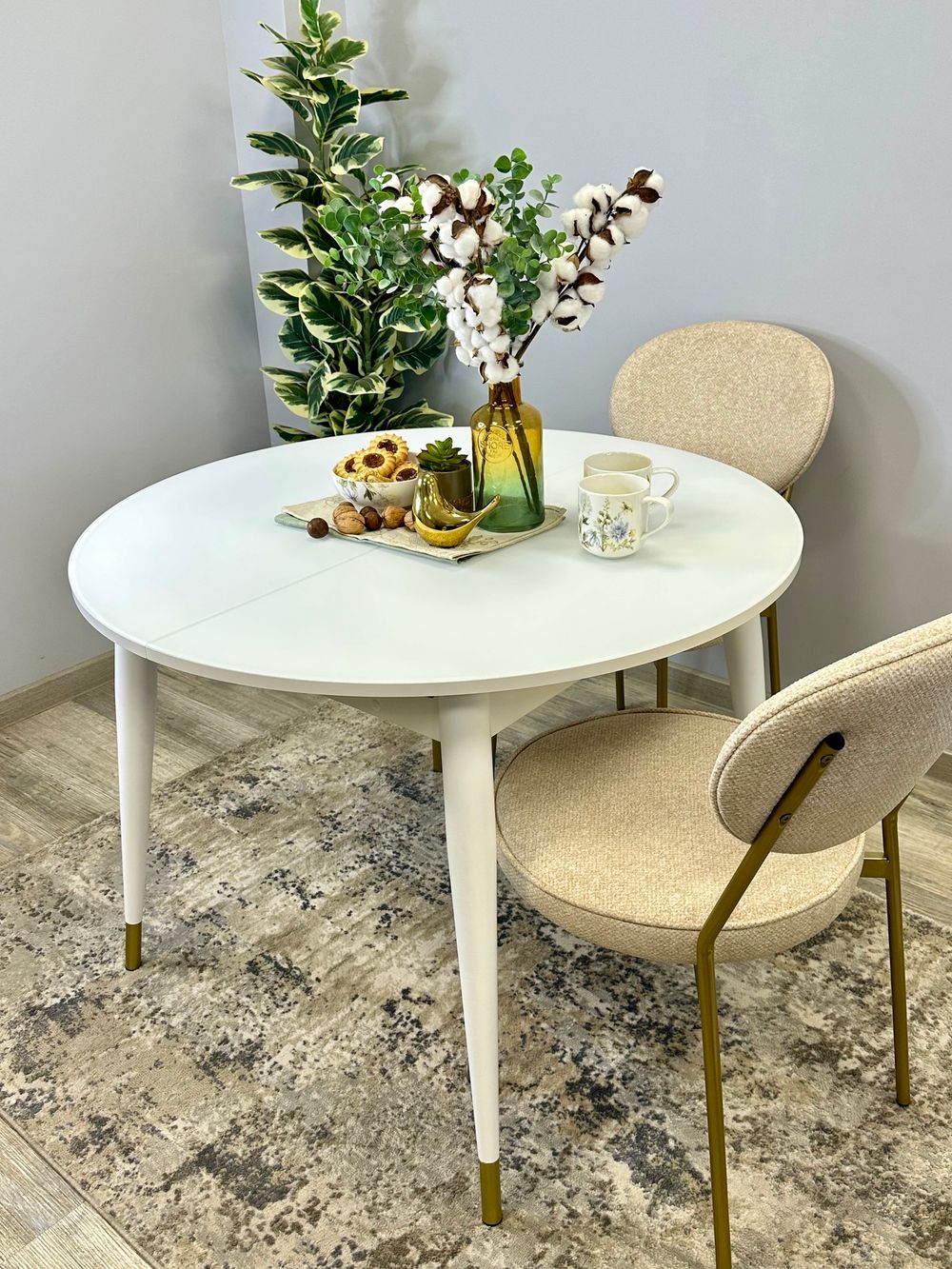 Стол KENNER 1000K белый/стекло белое глянец