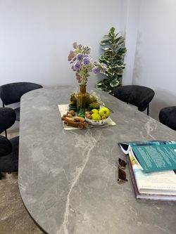 Стол KENNER LD2000 черный/керамика мрамор серый