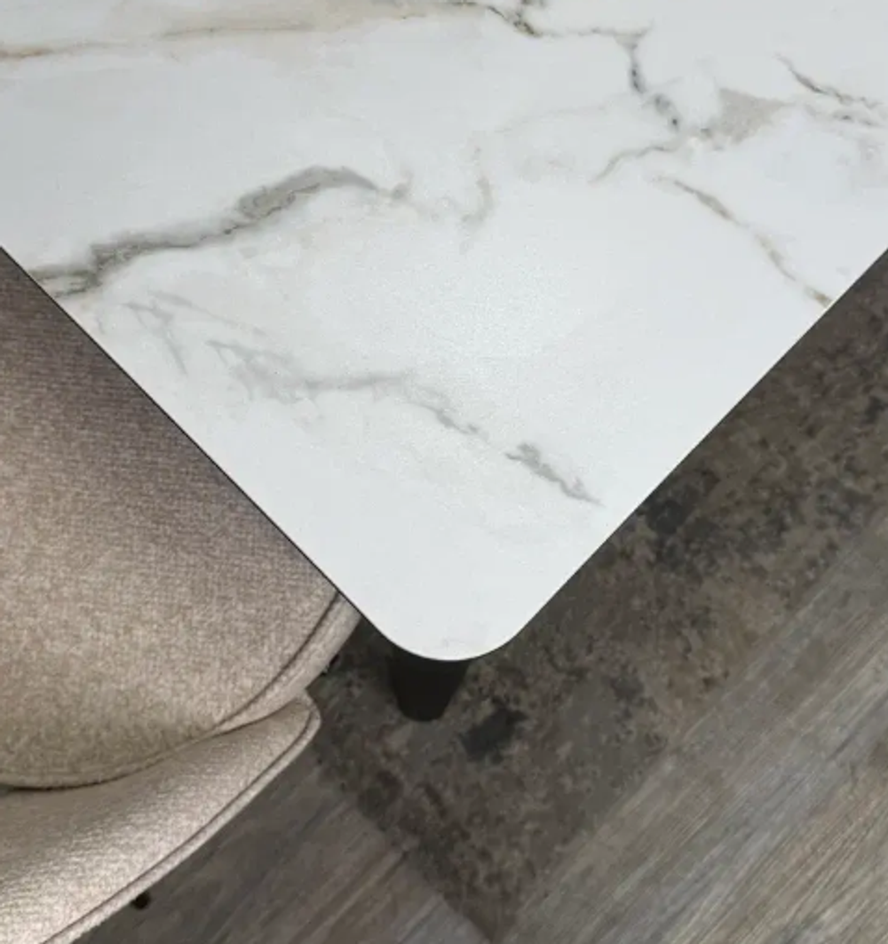 Стол KENNER KS1400 черный/керамика мрамор золотой