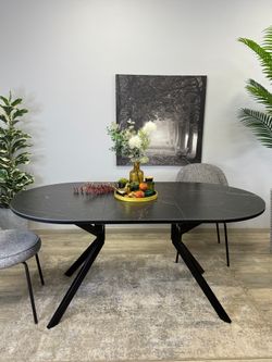 Стол KENNER DO1200 черный/керамика черная