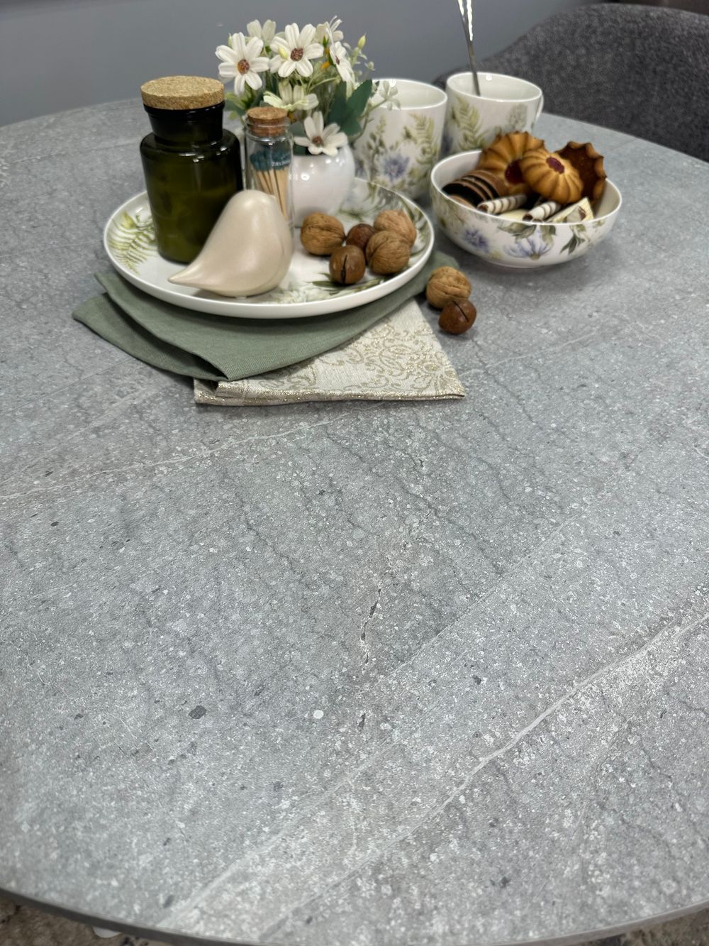 Стол KENNER AR1000 белый/мрамор светло-серый