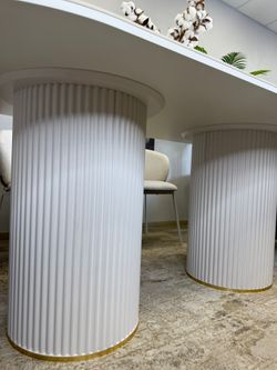 Стол KENNER LD2000 белый/керамика мрамор золотой