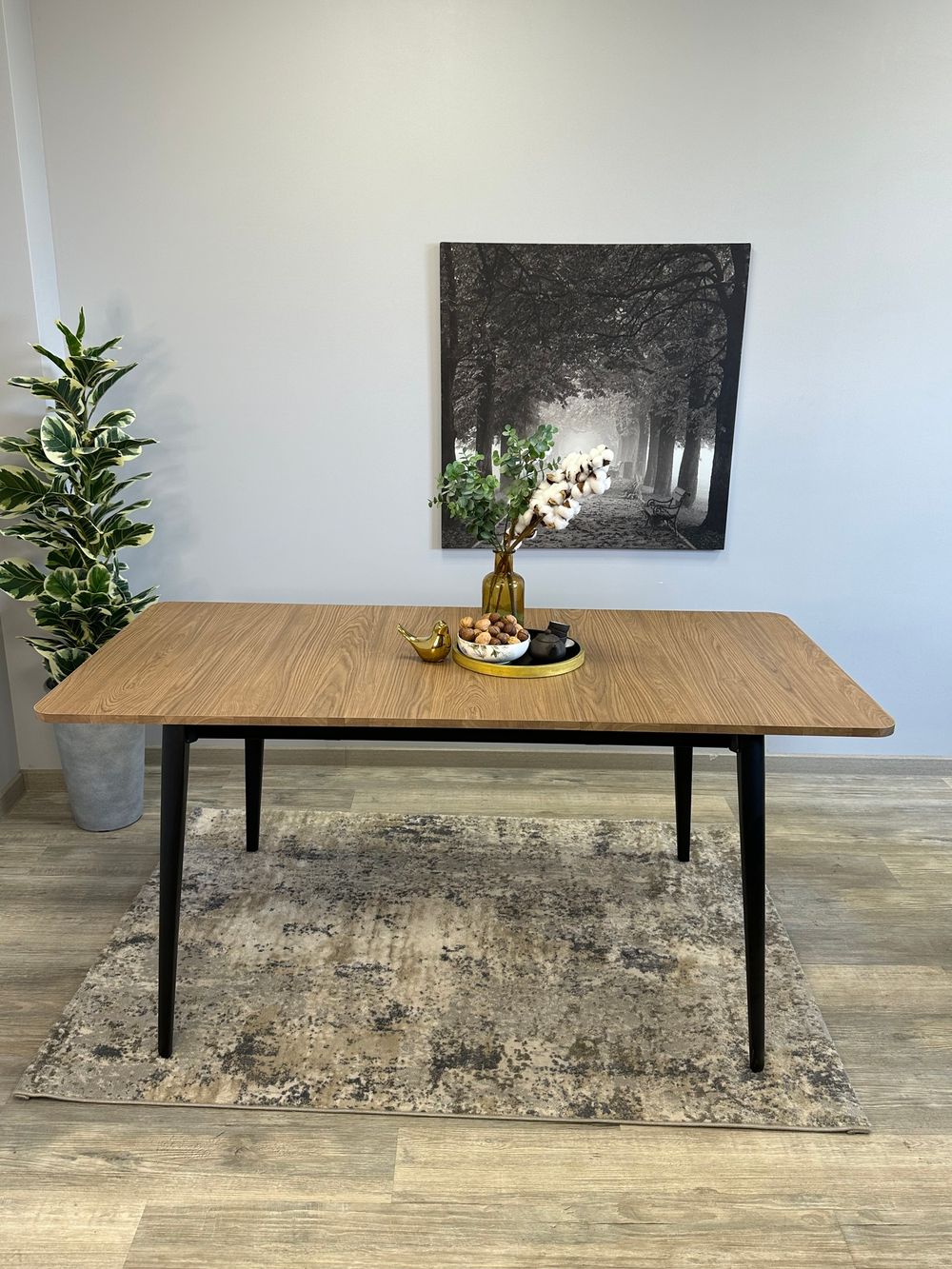 Стол KENNER KS1200 черный/дуб коричневый