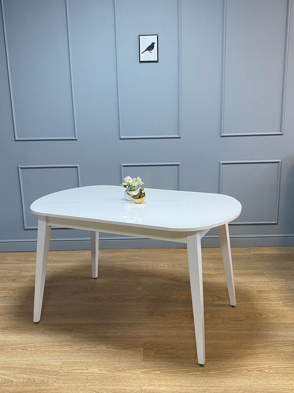 Стол KENNER 1300 М белый/стекло белое сатин