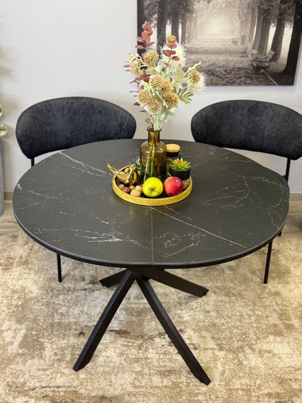 Стол KENNER R1000s черный/керамика черная