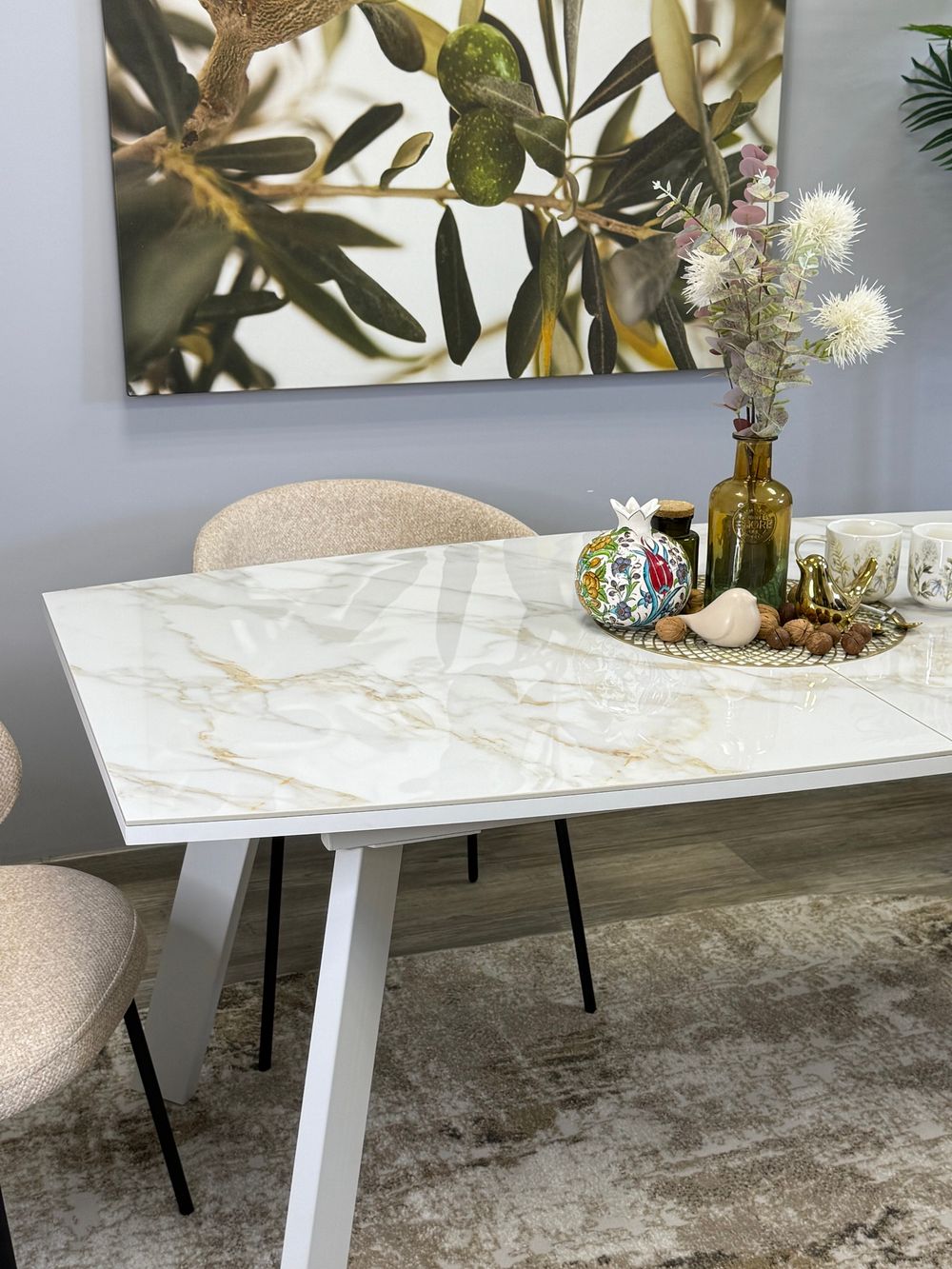 Стол KENNER SL1600 белый/керамика белая глянец