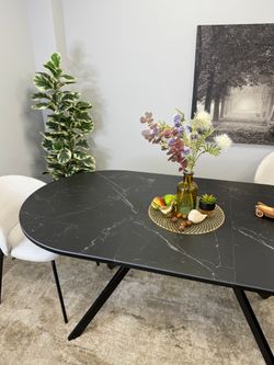 Стол KENNER DO1100 черный/керамика мрамор черный