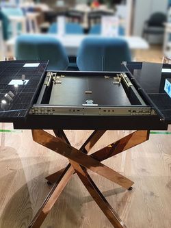 Стол KENNER R1100 золото/камень черный глянец