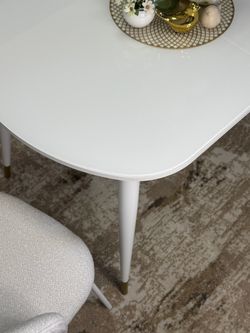 Стол KENNER 1300K белый/стекло белое глянец