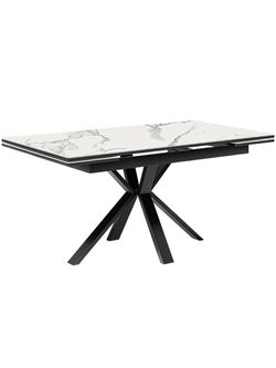 Стол KENNER ME1600 черный/керамика мрамор белый