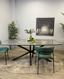 Стол KENNER DF2000 черный/керамика белая глянец