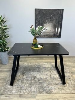 Стол KENNER AZ1200 черный/керамика мрамор черный