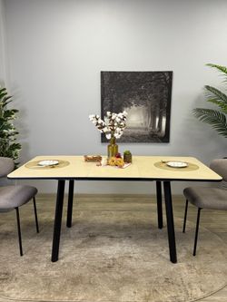 Стол KENNER AK900 черный/OKARA LIGHT YELLOW