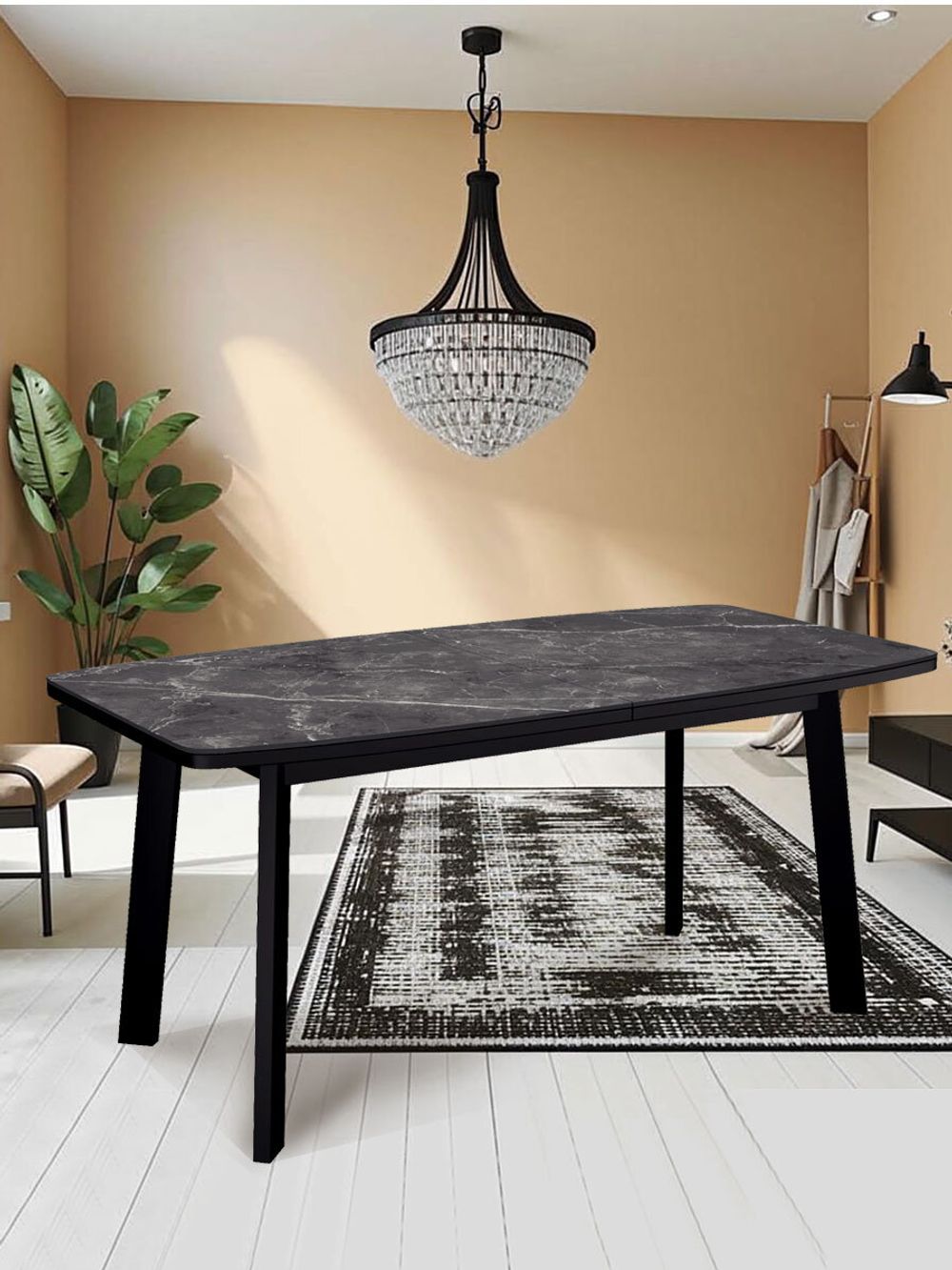 Стол KENNER AA1400 черный/керамика черная