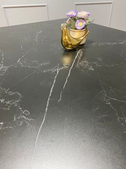 Стол KENNER BL1300 черный/керамика мрамор черный