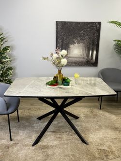 Стол KENNER BR1400 черный/керамика серая