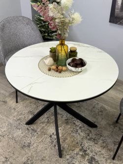 Стол KENNER R900 черный/керамика белая