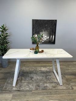 Стол KENNER AZ1200 белый/керамика мрамор белый