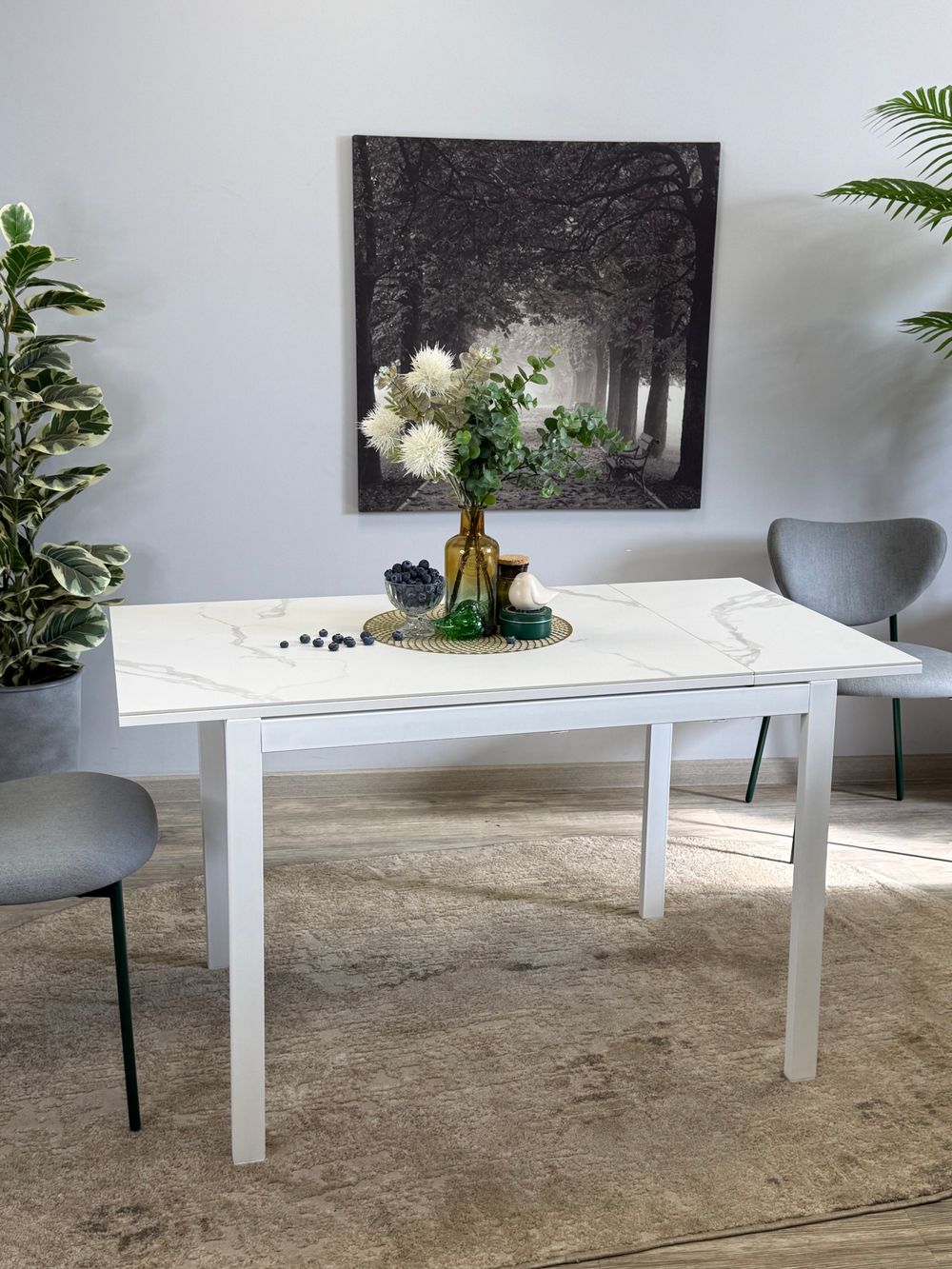 Стол KENNER LK1000 белый/керамика GLORIA WHITE