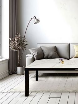 Стол KENNER BL1300 черный/керамика мрамор белый