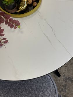 Стол KENNER DO1100 черный/керамика мрамор белый