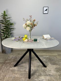 Стол KENNER AR1000 черный/мрамор светло-серый