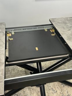 Стол DF1250 черный/керамика серая глянец