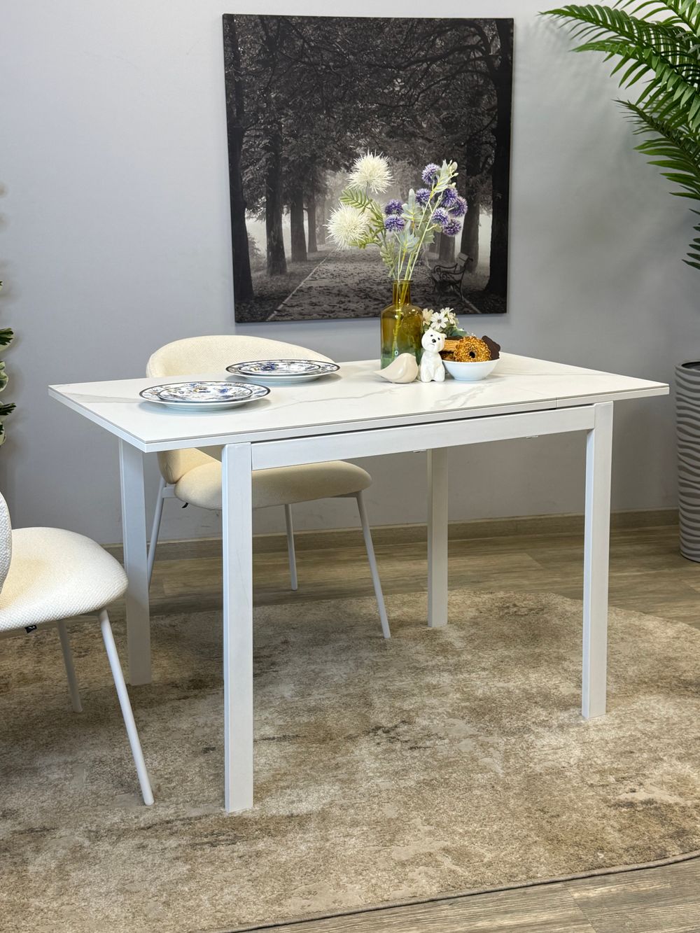 Стол KENNER LK1000 белый/керамика GLORIA WHITE