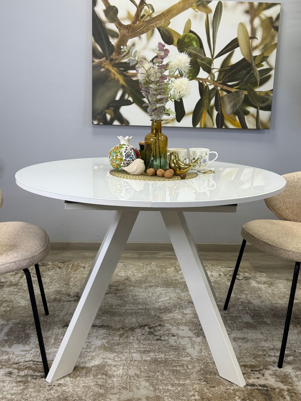 Стол KENNER RL1100 белый/стекло белое глянец