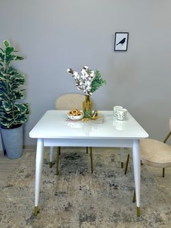 Стол KENNER 900K белый/стекло белое глянец