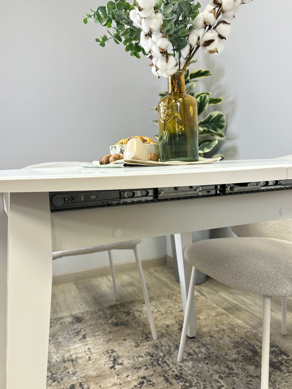 Стол KENNER 1000 М белый/стекло белое сатин