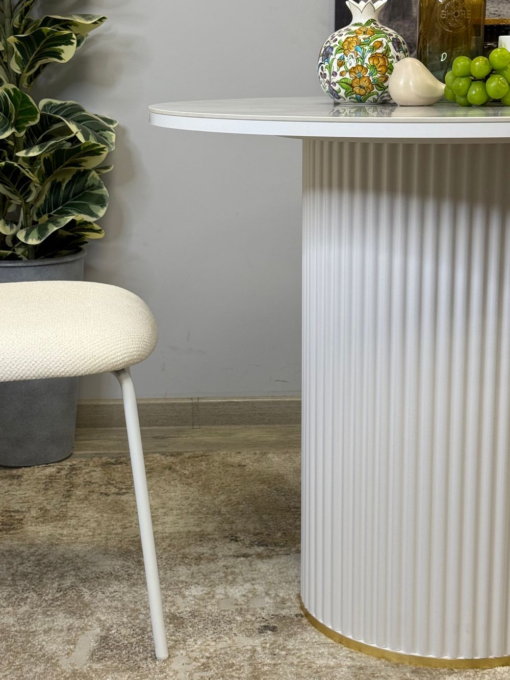 Стол Kenner LD900, белый/керамика мрамор белый глянец