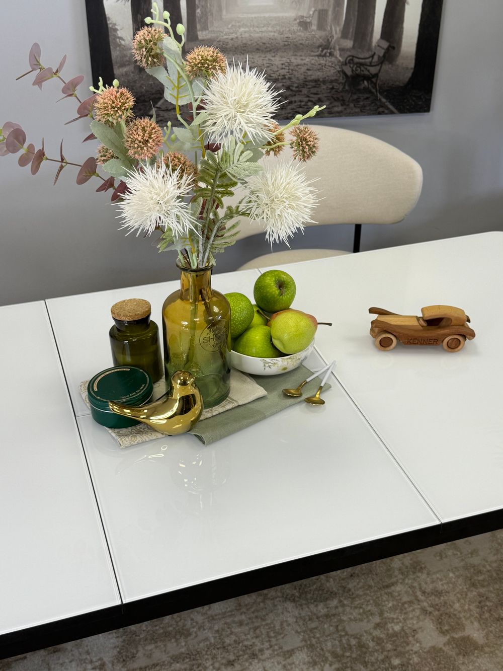 Стол KENNER 1100K венге/стекло белое глянец