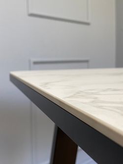 Стол KENNER AZ1200 черный/керамика мрамор белый