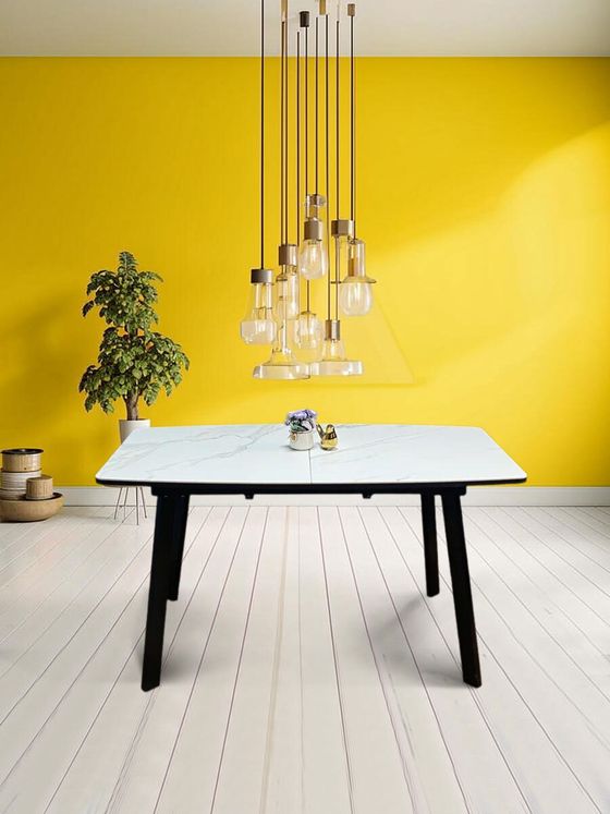 Стол KENNER AA1400 черный/керамика белая