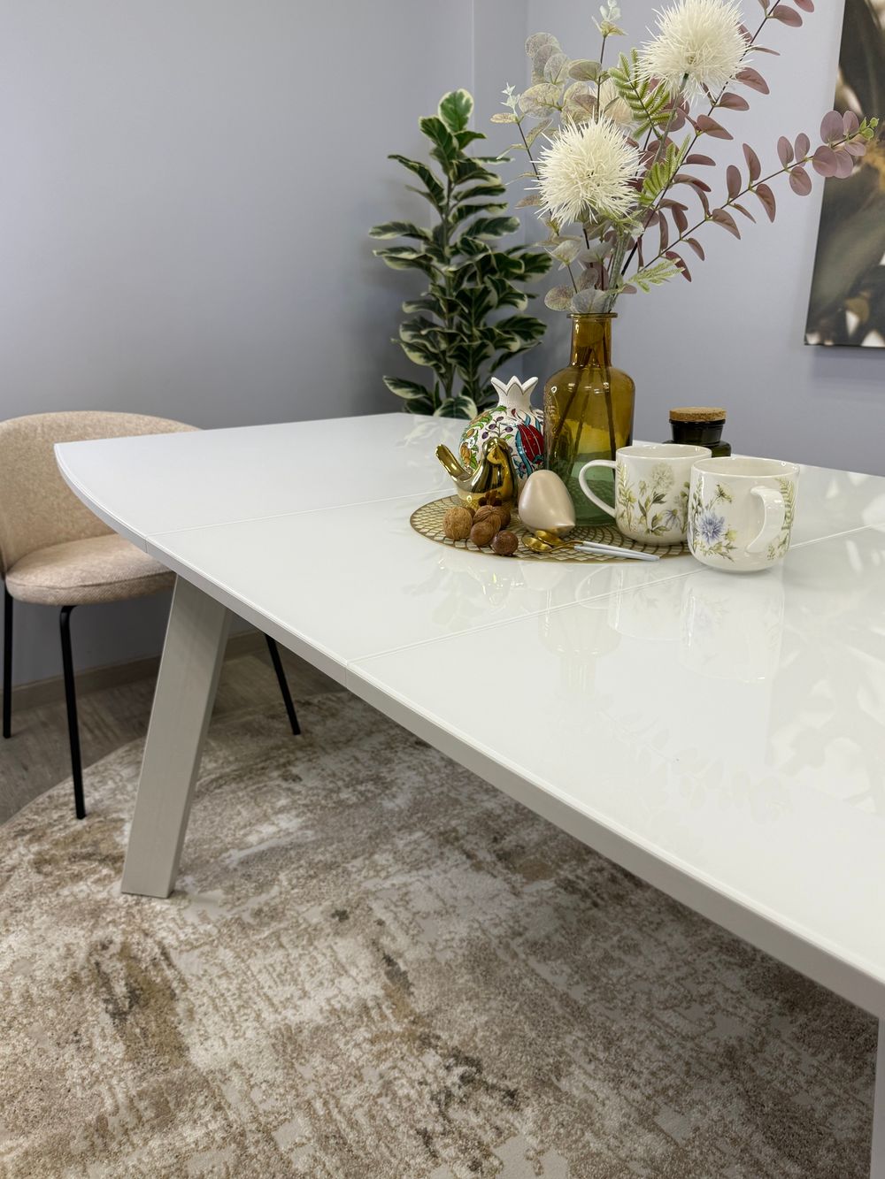 Стол KENNER SL1600 белый/стекло белое глянец