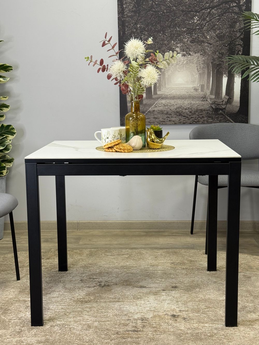 Стол KENNER LK900 черный/GLORIA WHITE