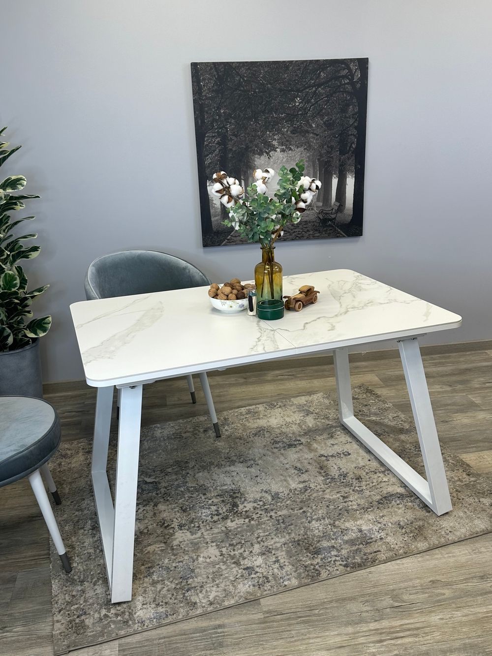 Стол KENNER AZ1200 белый/керамика мрамор белый