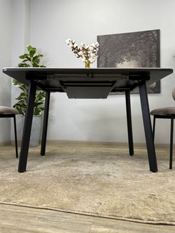 Стол KENNER AK900 черный/OKARA LIGHT YELLOW