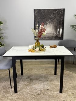 Стол KENNER LK1000 черный/керамика GLORIA WHITE