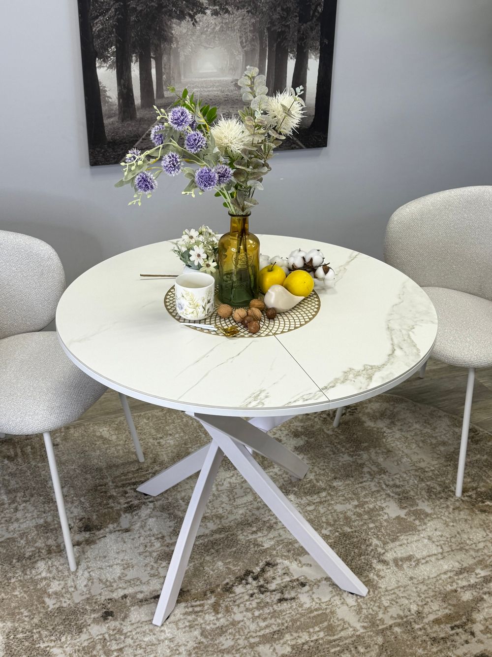 Стол KENNER R1100 белый/стекло белое глянец