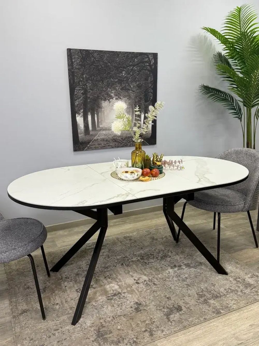 Стол KENNER DO1200 черный/керамика белая