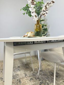 Стол KENNER 1000 М белый/стекло белое сатин