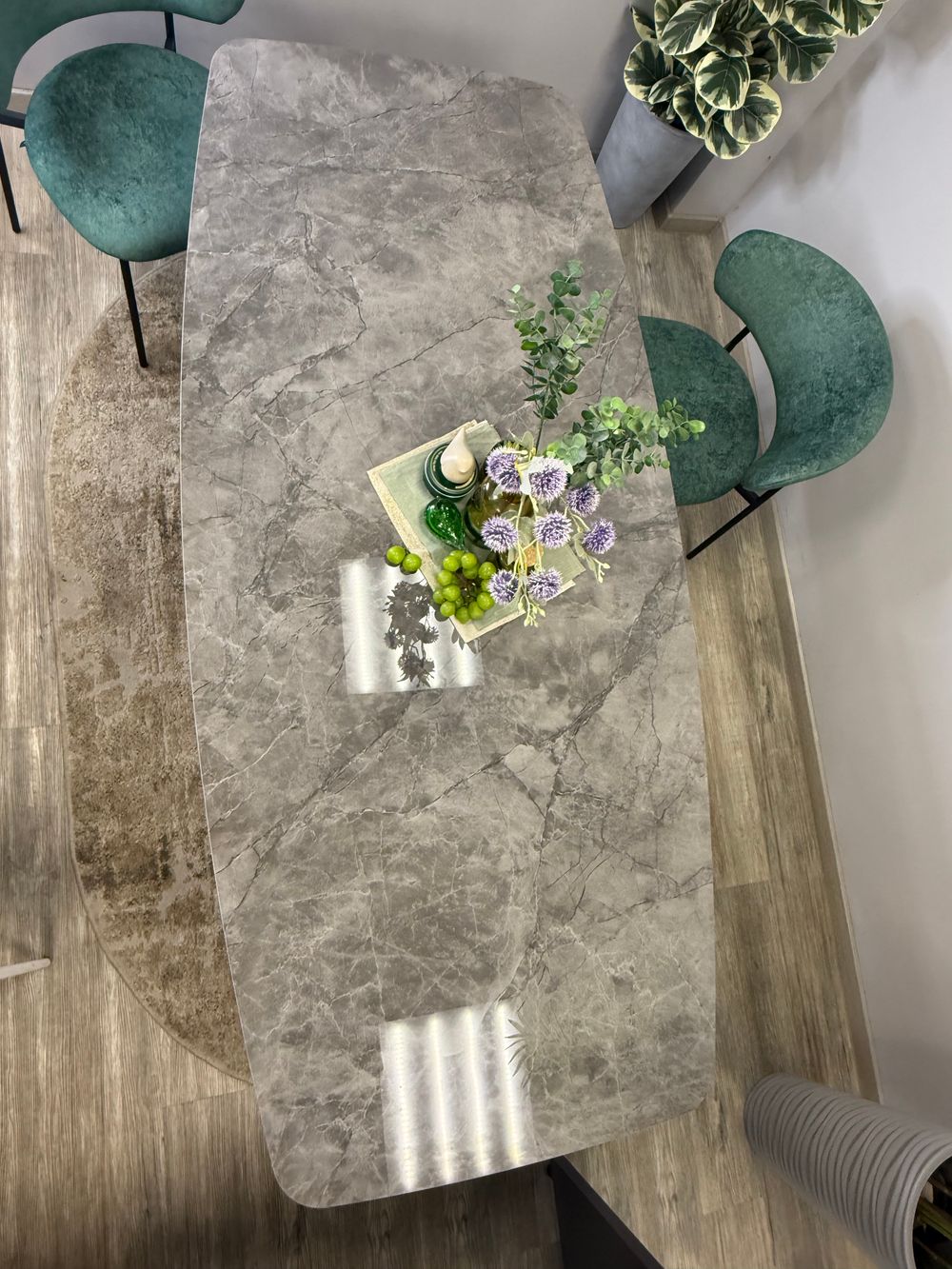 Стол KENNER DF2000 черный/керамика белая глянец