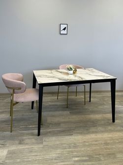 Стол KENNER KR1200 черный/керамика мрамор золотой глянец