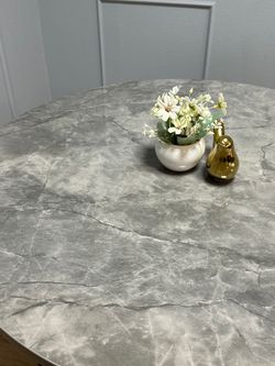 Стол KENNER RR900 черный/керамика мрамор серый глянец